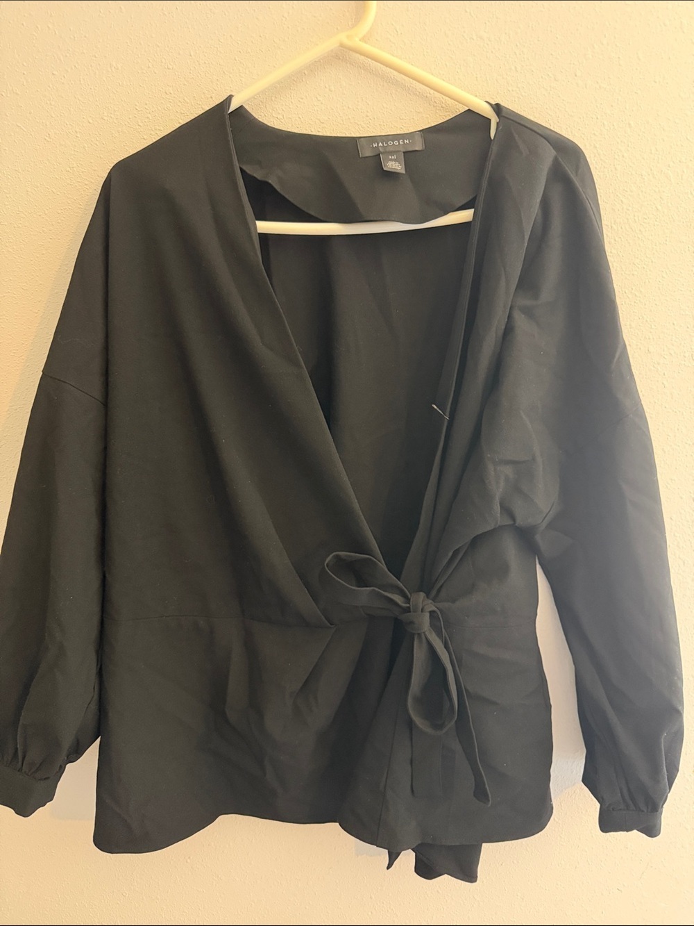 Halogen Black Wrap Tie Top